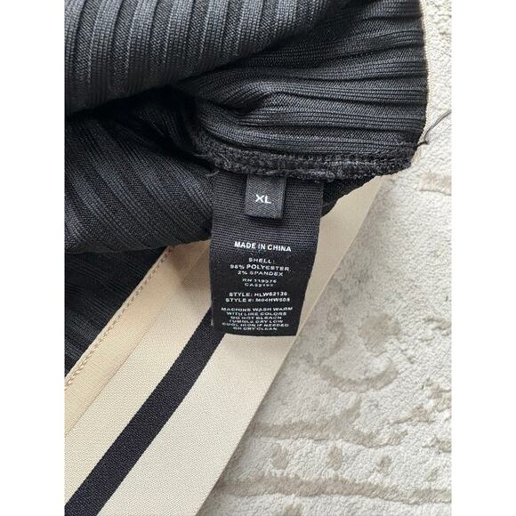Helmut Lang Women's Rib Crop Tank Black Beige Trim Women’s XL - Picture 6 of 10